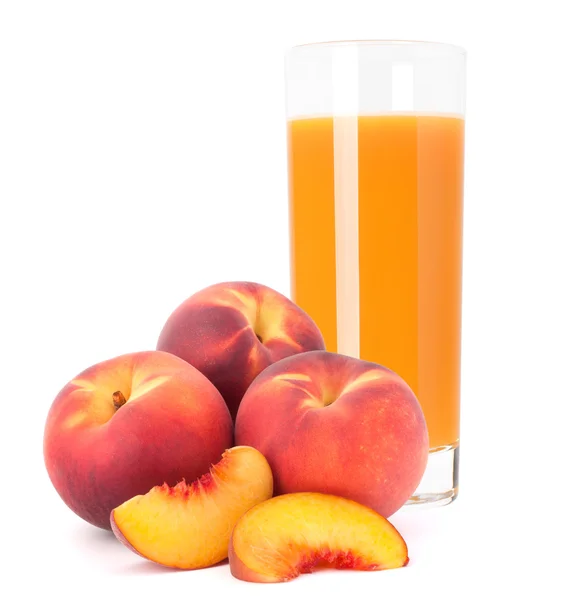 Persika fruktjuice i glas — Stockfoto