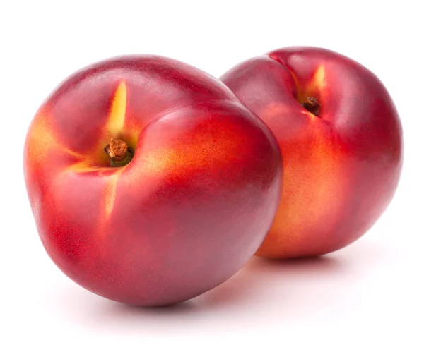 Nectarine vruchten op witte achtergrond knipsel geïsoleerd — Stockfoto