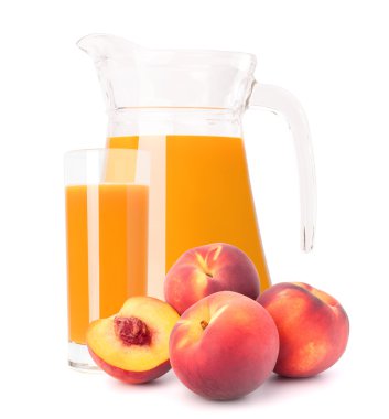 Şeftali meyve suyu cam sürahi
