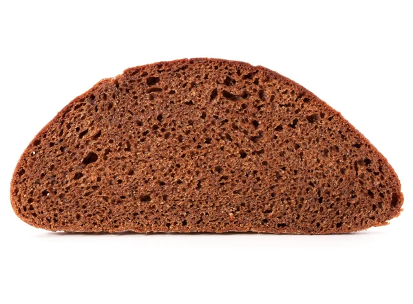Fatia de pão de centeio fresco isolado no recorte de fundo branco — Fotografia de Stock