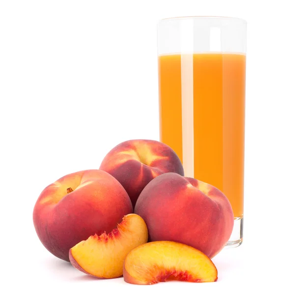 Persika fruktjuice i glas — Stockfoto