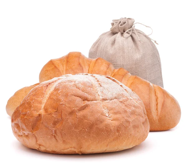 Fresh bread and flour sack — Stock Photo, Image