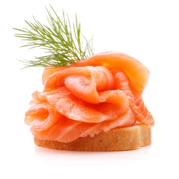 Sandwich or canape with salmon — Stock Photo, Image