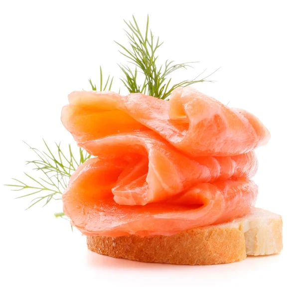 Sandwich or canape with salmon — Stock Photo, Image