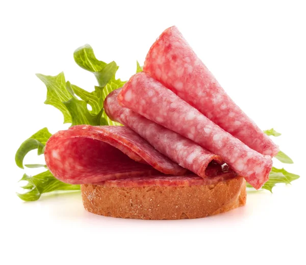 Sandwich à la saucisse de salami — Photo