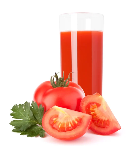 Jus de légumes tomates en verre — Photo