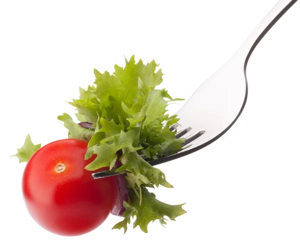 Salat und Kirschtomaten — Stockfoto