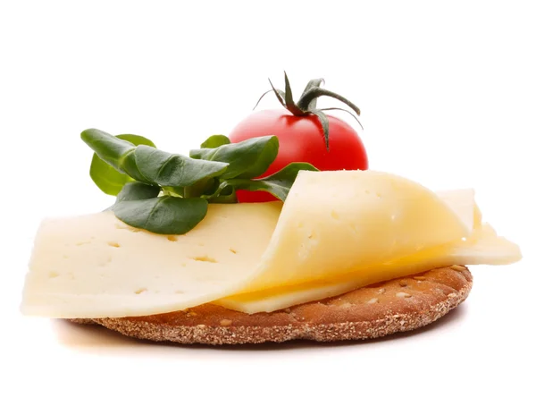Sanduíche de queijo isolado no recorte de fundo branco — Fotografia de Stock