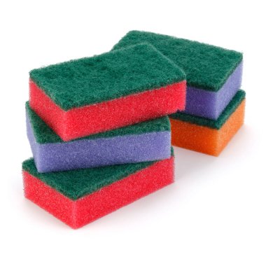 Beyaz arka plan kesme izole yığılmış süngerler