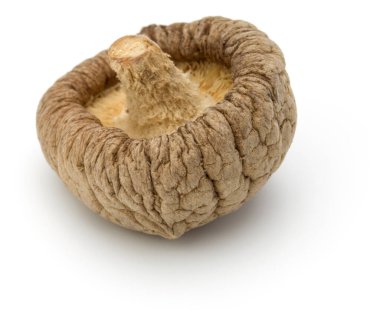 Beyaz arka plan üzerinde izole kurutulmuş shiitake mantar