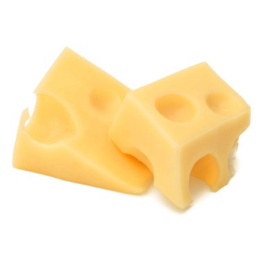 Beyaz arkaplanda izole edilmiş peynir