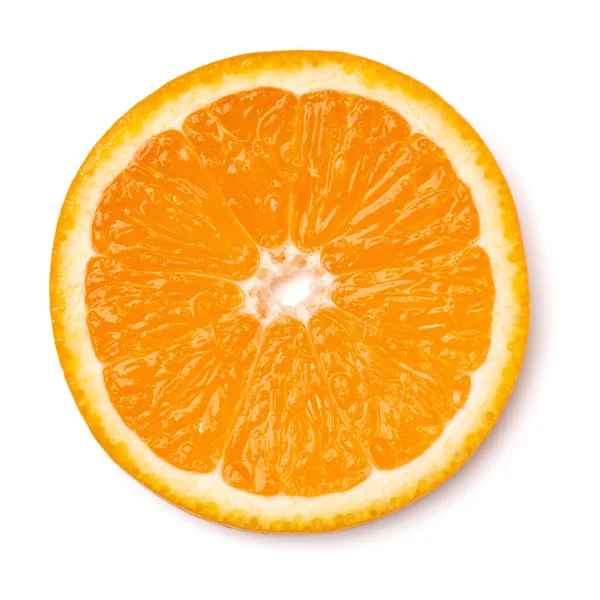 Oranžové Ovocné Řezy Izolovaných Bílém Pozadí Closeup Jídlo Pozadí Plochá — Stock fotografie