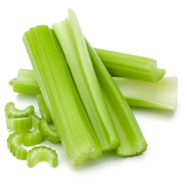 Beyaz arka plan kes şunu om kereviz sapı demet izole.