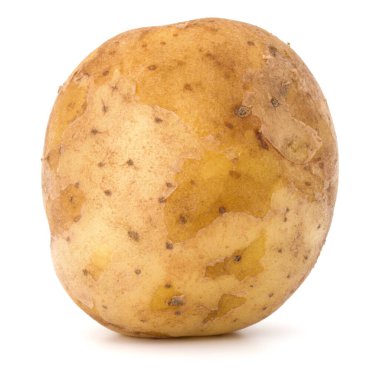 Beyaz arka plan üzerinde kesme izole yeni patates yumru