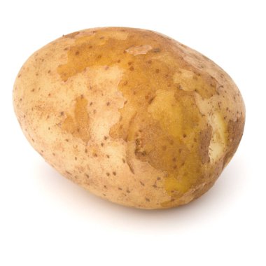 Beyaz arka plan üzerinde kesme izole yeni patates yumru