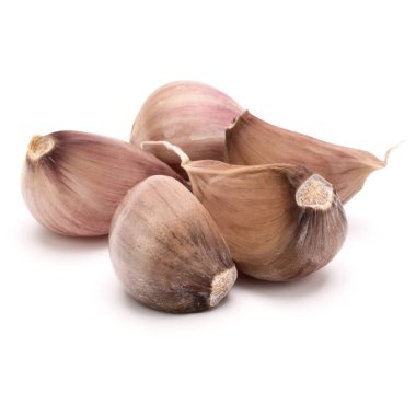 Beyaz arka plan üzerinde kesme izole diş sarımsak