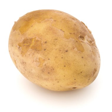 Beyaz arka plan üzerinde kesme izole yeni patates yumru