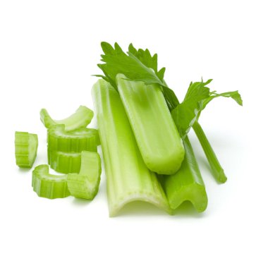 Beyaz arka plan kes şunu om kereviz sapı demet izole.