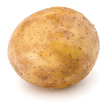 Beyaz arka plan üzerinde kesme izole yeni patates yumru