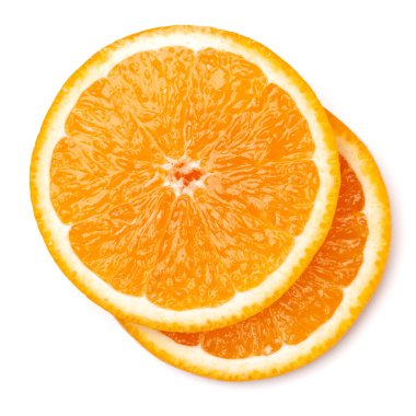 Turuncu meyve dilim beyaz arka plan closeup izole. Gıda arka plan. Düz yatıyordu, en iyi görünümü.