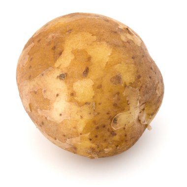 Beyaz arka plan üzerinde kesme izole yeni patates yumru