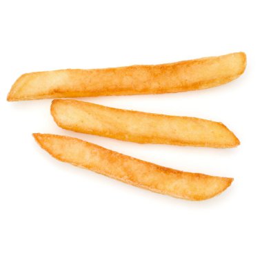 Fransız kızarmış patates beyaz arka plan üzerinde izole