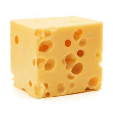 Beyaz arka plan kesme izole peynir blok