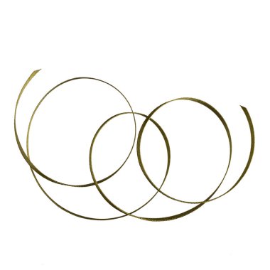 Beyaz arka plan üzerinde izole yeşil renkte parlak saten şerit