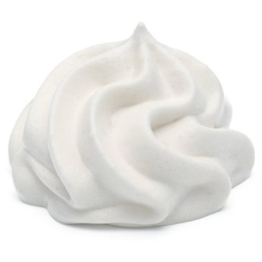 Beyaz arka plan kesme izole çırpılmış krem girdap
