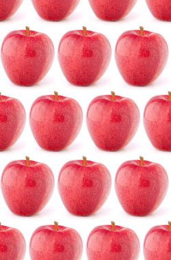 beyaz arka plan üzerinde izole kırmızı elma. Dikişsiz gıda deseni.