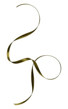 Beyaz arka plan üzerinde izole yeşil renkte parlak saten şerit