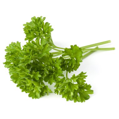 Beyaz arka plan kesme izole demet maydanoz yaprakları