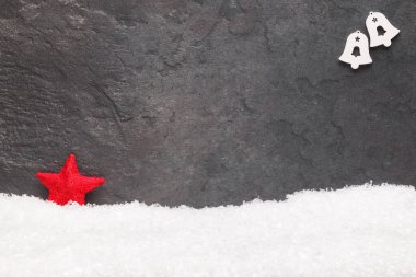 Noel tebrik kartı. Noel şenlikli arka plan. Yeni yıl sembolü. Noel hikaye Tema. Festival arka plan kopya alanı ile..