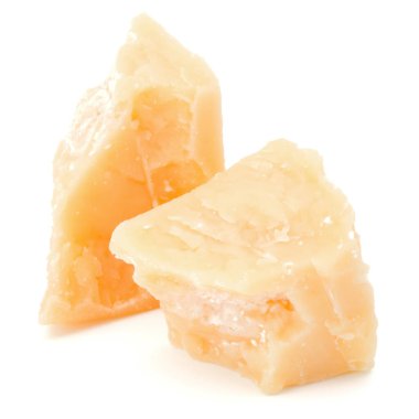 Beyaz arka plan kesme izole rendelenmiş parmesan peyniri