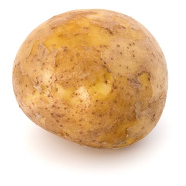 Beyaz arka plan üzerinde kesme izole yeni patates yumru