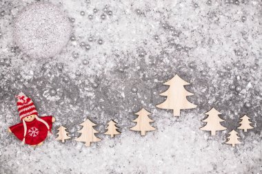 Noel tebrik kartı. Noel şenlikli arka plan. Yeni yıl sembolü. Çocuklar tema oyun..