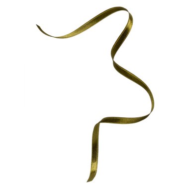 Beyaz arka plan üzerinde izole yeşil renkte parlak saten kurdele. Dekorasyon için kurdele resmi.