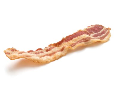 Beyaz arka plan üzerinde izole jambon pişmiş gevrek dilim