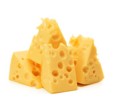 Beyaz arka plan kesme izole peynir blok
