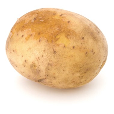Beyaz arka plan üzerinde kesme izole yeni patates yumru