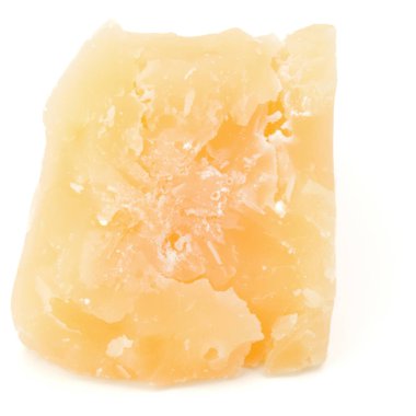 Beyaz arka plan kesme izole bir parmesan peynir paçavra