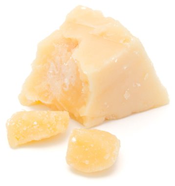 Beyaz arka plan kesme izole rendelenmiş parmesan peyniri