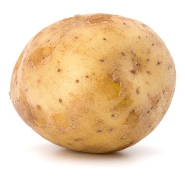 Beyaz arka plan üzerinde kesme izole yeni patates yumru