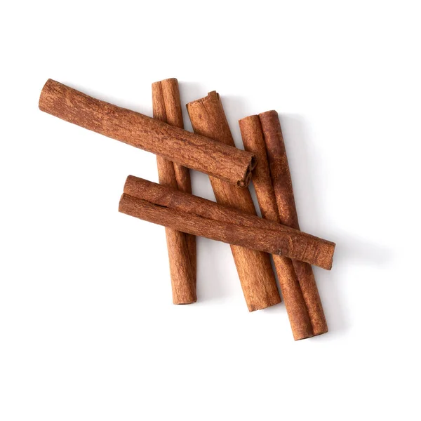 Cinnamon Sticks Isolated White Background Closeup Canella Spice Aromatic Condiment — Stock Photo, Image