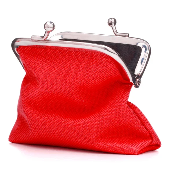 Red Cash Wallet Isolated White Background Charge Purse Open Empty — Stock Photo, Image