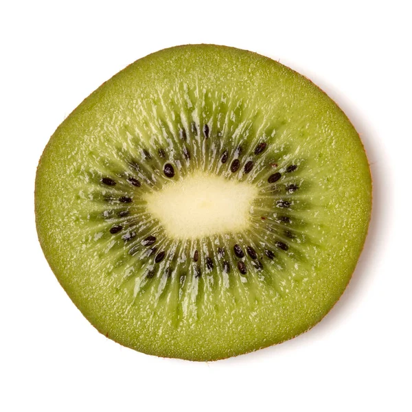 Una Fetta Kiwi Isolato Sfondo Bianco Primo Piano Piatto Fetta — Foto Stock