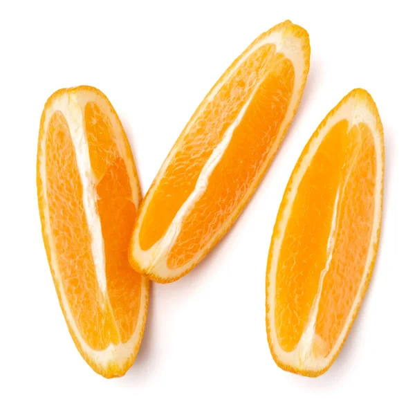 Orange Frugt Skive Isoleret Hvid Baggrund Closeup Madbaggrund Flad Øverste - Stock-foto