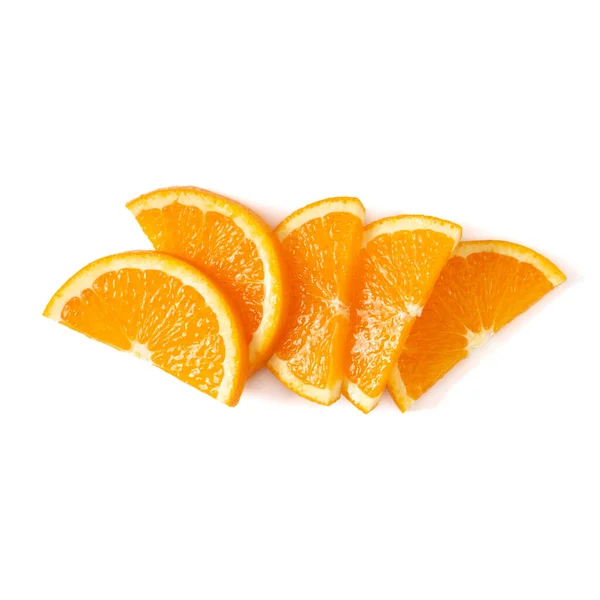 Orange Frukt Skiva Layout Isolerad Vit Bakgrund Närbild Mat Bakgrund — Stockfoto