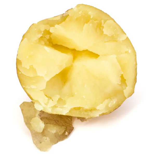 One Boiled Peeled Potato Half Isolated White Background Cutout — Stock Photo, Image