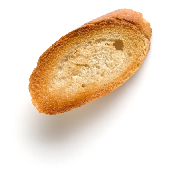 Geroosterd Stokbrood Segment Geïsoleerd Een Witte Achtergrond Close Toast Crouton — Stockfoto